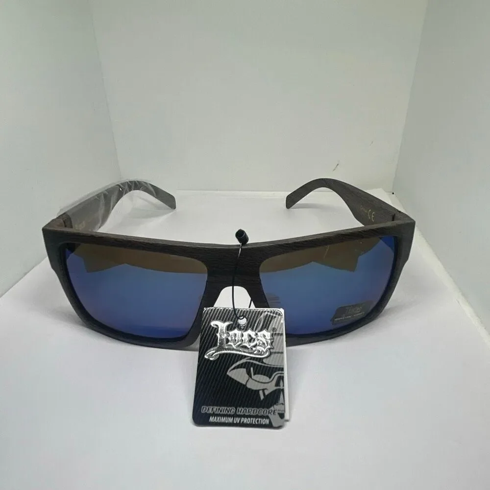 Locs Woodgrain Mirrored Style UV Protection Sunglasses New with Tags